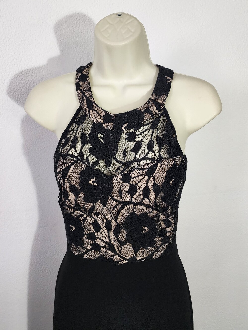 Enfocus Studio Dress Lace-Overlay Halter Vintage Evening Black Size 6 - Picture 12 of 16